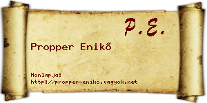 Propper Enikő névjegykártya